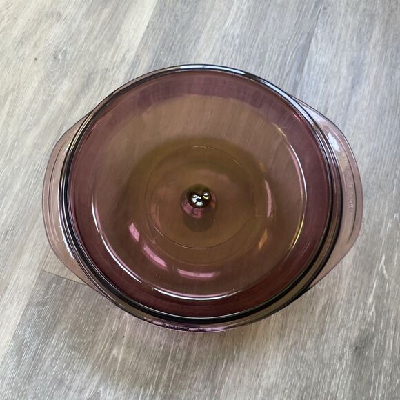 Pyrex 024-S 2qt Cranberry Ribbed Casserole Dish W/ Lid Vintage - Picture 3 of 8